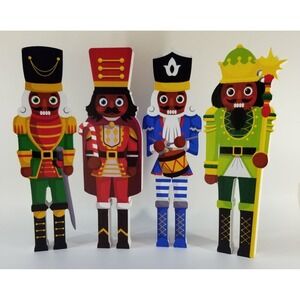 Nutcracker Set Adults 10-Inch Multicolor Excellent African American Decor